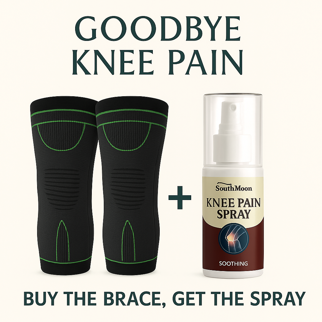 Compression Knee Brace + a FREE Knee Pain Spray.