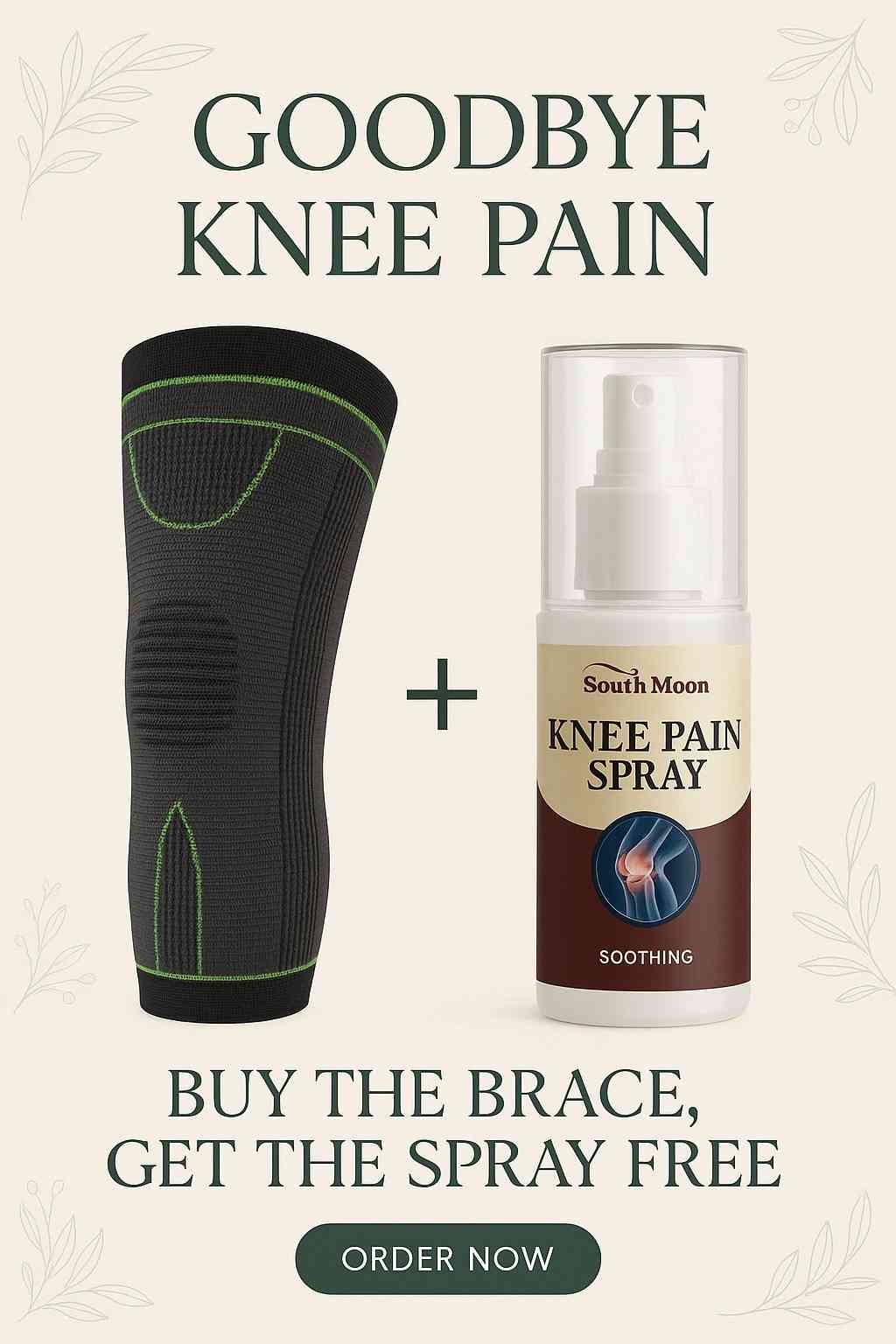 Compression Knee Brace + a FREE Knee Pain Spray